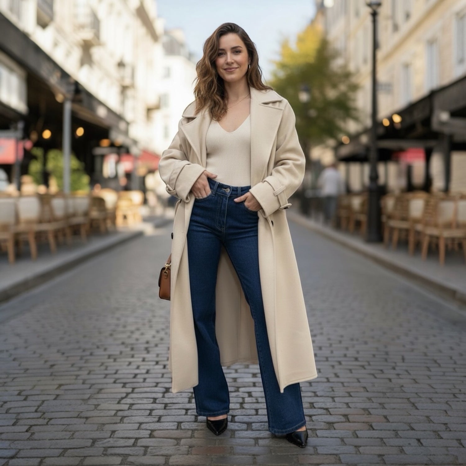 Gabardina Abrigo de Paño Trench Coat Oversize Azure Talla Única