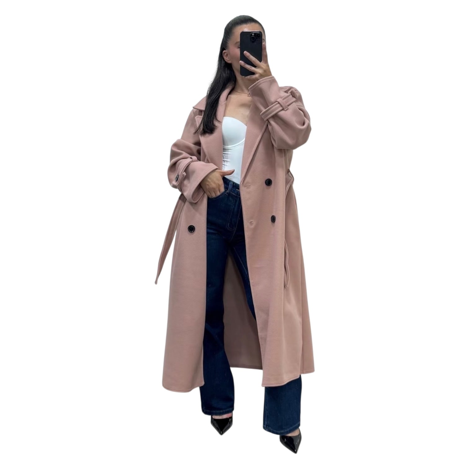 Gabardina Abrigo de Paño Trench Coat Oversize Azure Talla Única