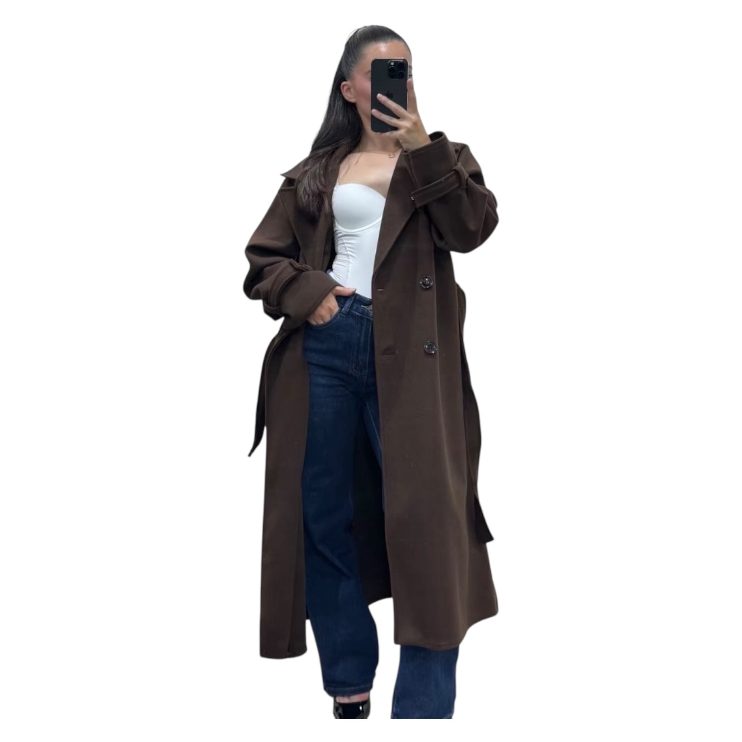 Gabardina Abrigo de Paño Trench Coat Oversize Azure Talla Única
