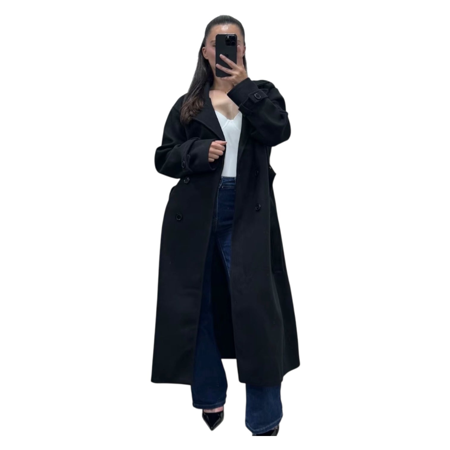 Gabardina Abrigo de Paño Trench Coat Oversize Azure Talla Única